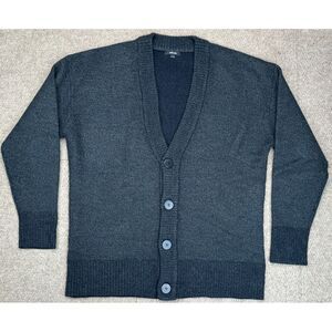 Allbirds Men's Black Button Up Long Sleeve 100% Wool Cardigan Size Large‎